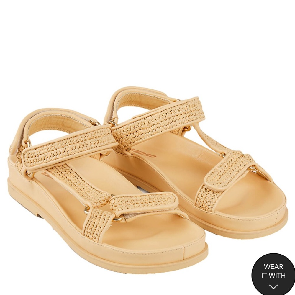 Sandro FLAT RAFFIA SANDALS